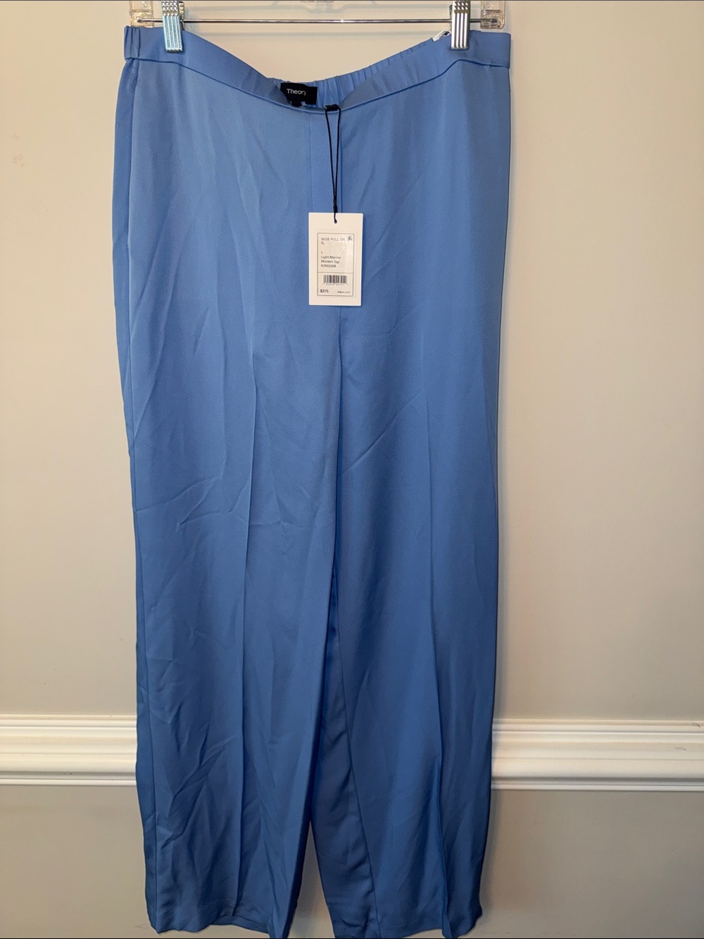 Theory Wide Leg Pants in Light Blue
